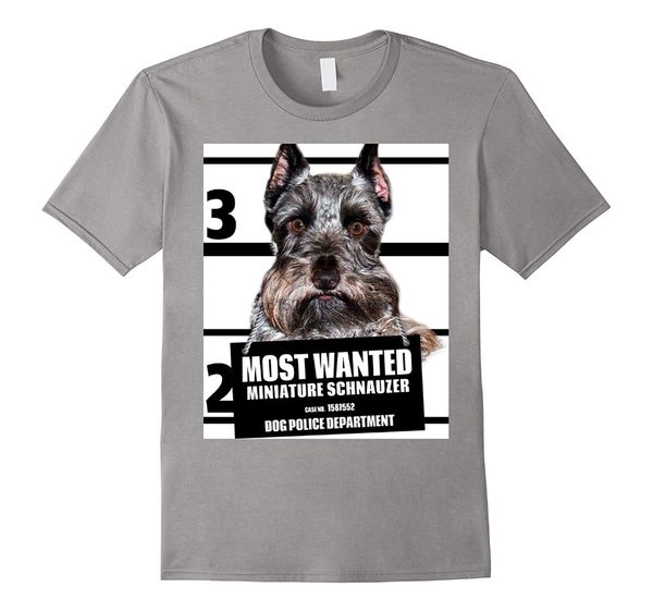 

tshirt brand male short sleeve most wanted miniature schnauzer t-shirt - dog tee shirts t shirts