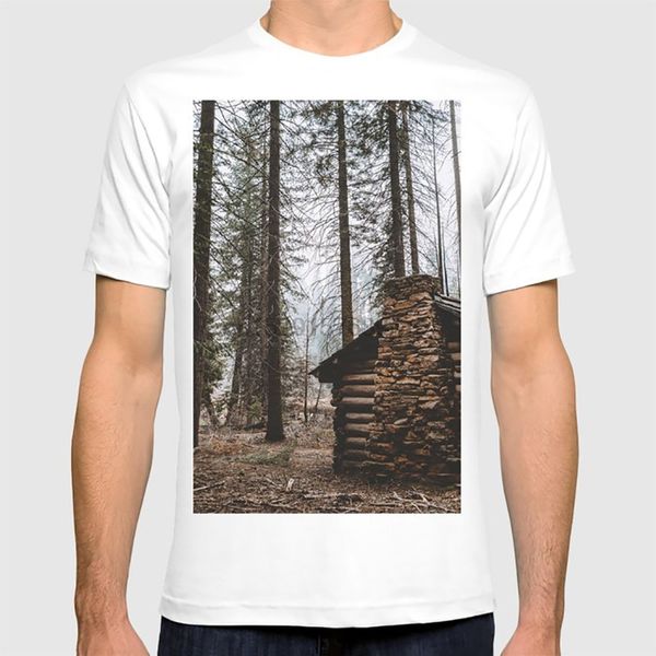 

mystic log cabin t shirt p print log cabin woods forest cabin landscape travel fog foggy