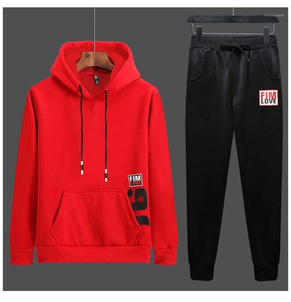 

printed solid pattern casual couple sportsuits pullover hooded loose male clothing 2020 spring mens active tracksuits letter, Gray