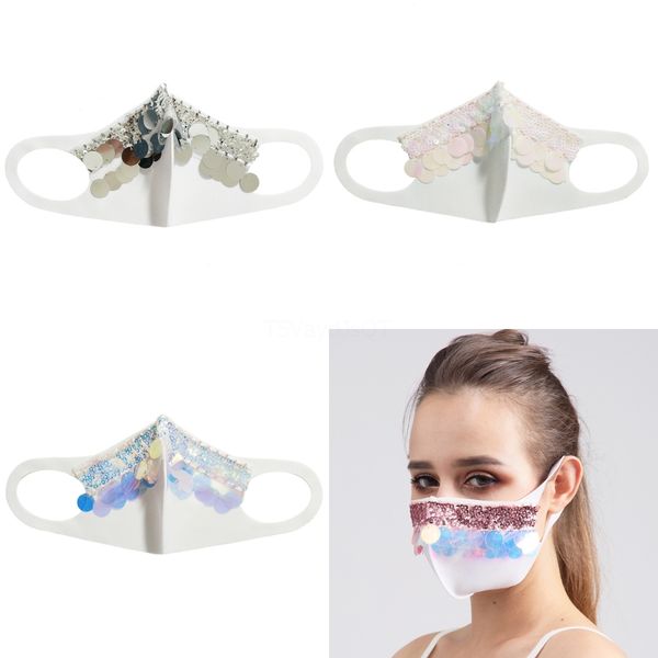 

sequin bling party mask rhinestone masquerade crystal face veil decoration club mask bling bling gold glitter face dust cover party mask#242, Black