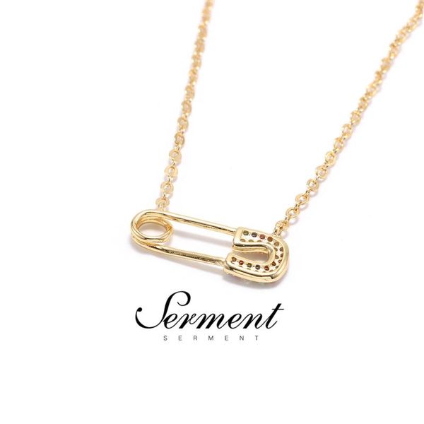 

serment new unique luxury pin jewelry necklace for women personality fashion paper clip pendant wedding accessories necklace, Silver