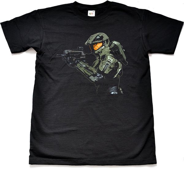 

master chief spartan t рубашка с коротким рукавом рыхлой black мужская футболка