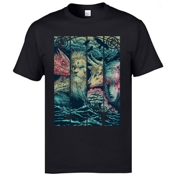 

game of animals thrones wolf tshirts autumn winter camisa shirt the winter is cominmg new printed tee shirt male