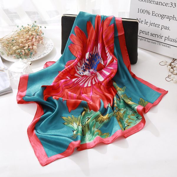 

bandanas fashion flower women foulard bandana square scarf lxuxry brand ring bag tie neck beautiful print elegant 60*60cm m293