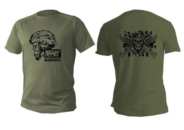 

2019 горячая продажа майка мужская с коротким рукавом зеленый оливковый армии пехотинцов рубашки сша военные