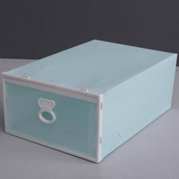 

thicken plastic shoe boxes drawer dustproof shoe storage box transparent flip candy color stackable shoes organizer boxes wholesale 0265pack
