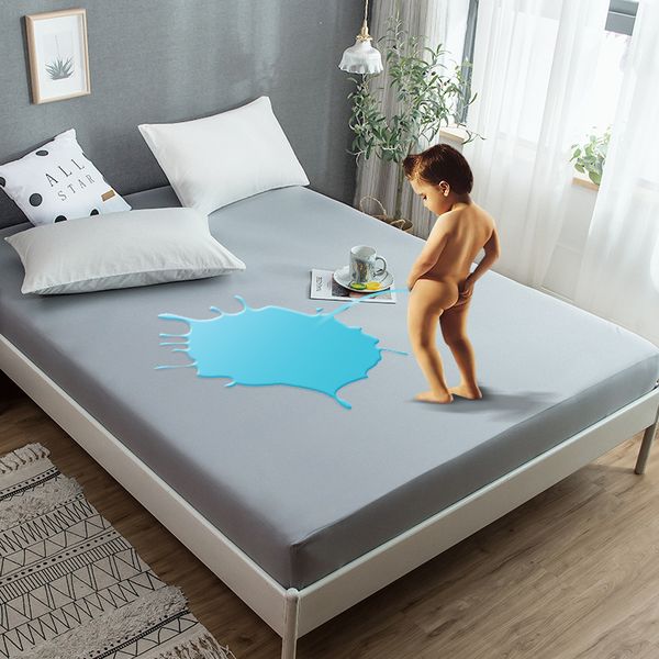 

whtie gray waterproof mattress protector cover bed bug proof washable hypoallergenic mattress er twin full  king