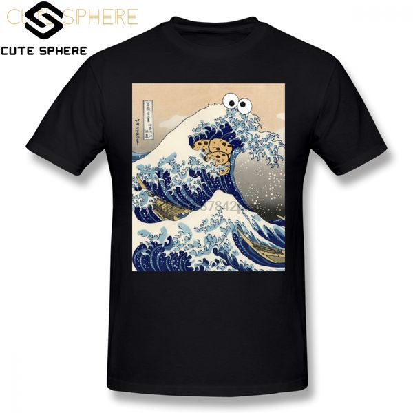 

cookie monster t shirt funny japanese cookie great wave off kanagawa t-shirt mens printed tee shirt short sleeve 4xl tshirt