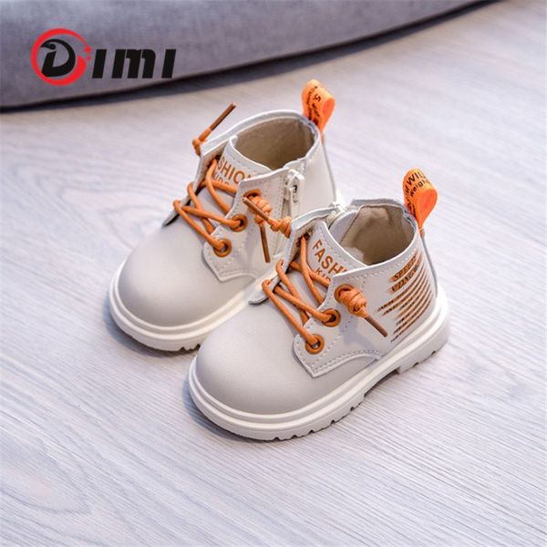 

dimi 2020 autumn/winter baby boots pu leather boy girl martin shoes soft comfortable flat ankle toddler infant boots, Black;grey