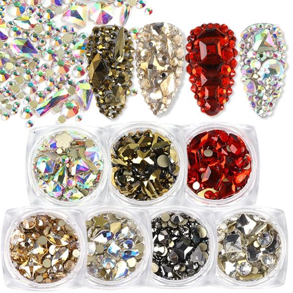 

nail art decorations 1box rhinestones waterdrop jewelry shape 3d stones flatback super sparking gem manicure accessories sa1607, Silver;gold