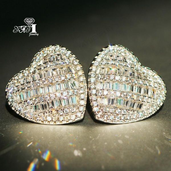 

dangle & chandelier yayi jewelry fashion princess cut 12ct white zircon silver color long ear earrings wedding party tassel girl gifts
