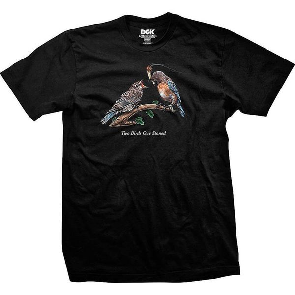 

2019 fashion 100% cotton slim fit solid color 2 birds ss t shirt black urban casual ghetto clothing apparel t shirt