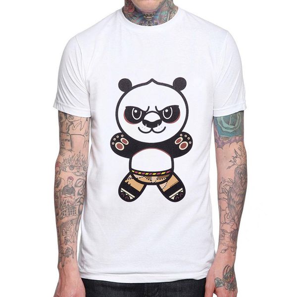 

2019 funny panda men t-shirt short sleeve cotton casual t shirt hipster cartoon printed mens tee o-neck summer clothing
