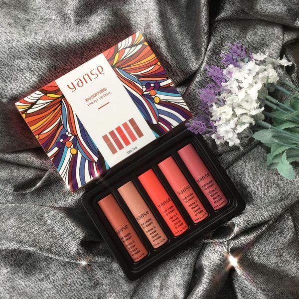 

lip gloss h0t 5 colors mini liquid lipstick set velvet matte gift box moisturizing lasting waterproof makeup