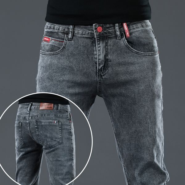 

men's jeans arrivals fashion casual straight slim gray demin pants for men, Blue