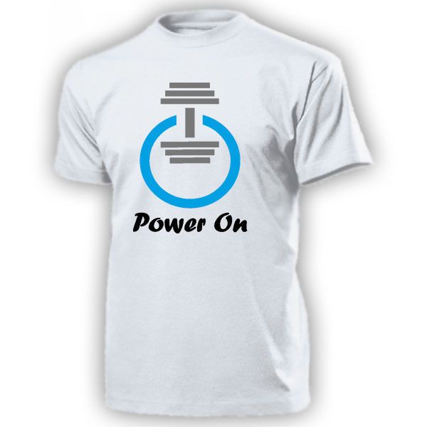 

2019 men cool tee shirt power on hantel kraft bodybuilding fitness fitnessstudio gyms t shirt summer t-shirt