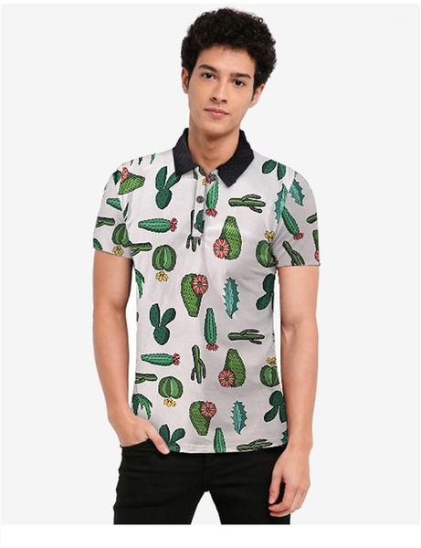 

конструктор polo fashion cactus отпечатано с коротким рукавом нагрудные шеи polo новое прибытие мужская одежда плюс размер mens, White;black