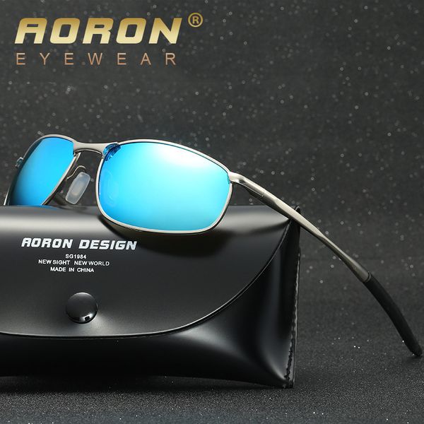 

sunglasses aoron men polarized classic retro vintage shades brand designer sun glasses uv400, White;black