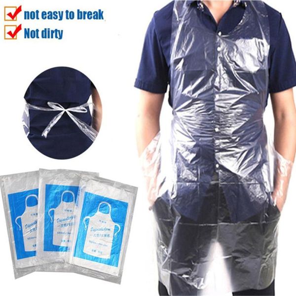 

aprons 100pcs waterproof disposable apron for kitchen cooking restaurant dine baking household cleaning painting oil proof #bl3