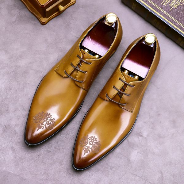 

italian design formal leather shoes black brown genuine cow leather oxfords shoes men lace-up pointed toe bordered men