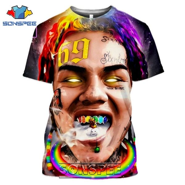 

6ix9ine cartoon rapper 3d print shirts kawaii aesthetic hentai men clothing