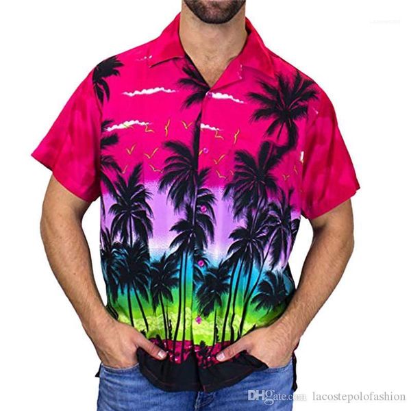 

shirts hawaii styles mens beach shirt coconut print summer holidays clothes designer quick drying homme casual, White;black