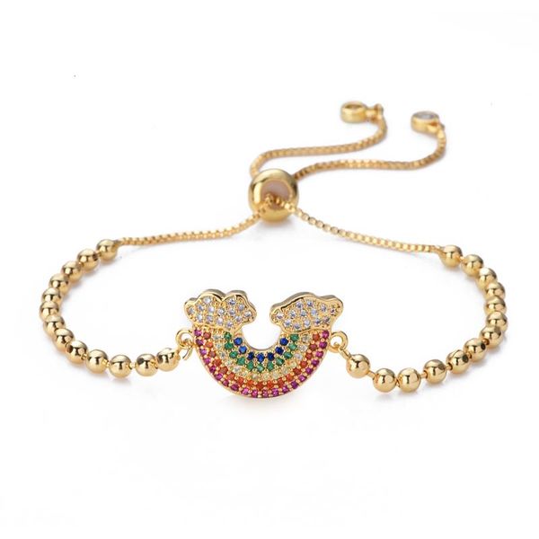 

Fashion women's gold rainbow bracelets&bangles jewelry cz zircon snake chain bracelet adjustable chain bracelet accessory femme