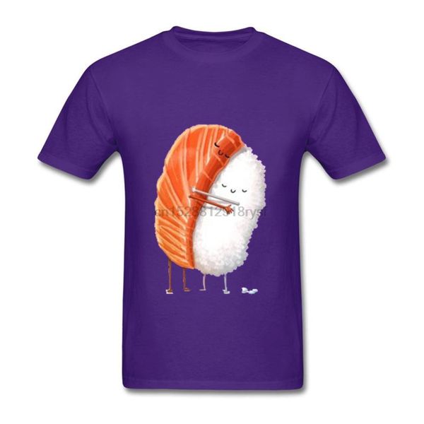 

2018 fashion men t shirts cool short sleeve o neck tshirt men male sushi hug japanese food guys clothes