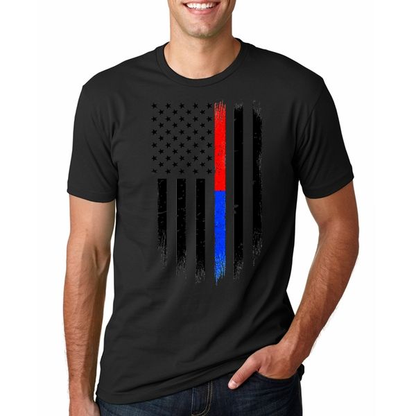 

support first responders line flag men's t-shirt