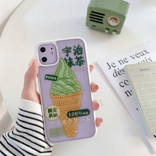

matcha ice cream suitable for 11promax iphone x /xs/xr mobile phone shell iphone7p female 8plus cute se