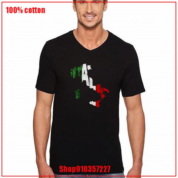 

mens cotton t-shirt 2020 new v-neck italy typo map t shirt man summer casual fashion creativity print tees brand clothing
