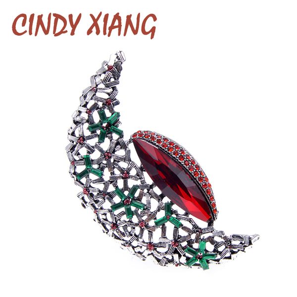 

pins, brooches cindy xiang green and red color moon for women vintage elegant large pin brooh fashion jewelry beautiful accessories, Gray