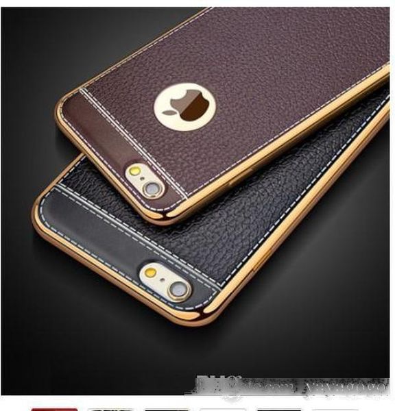 

sell luxury ultra thin 3d litchi leather grain phone case for iphone 7 8 5 5s se 6 s 6s plus x plating soft silicone back cover capa