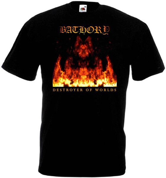 

bathory destroyer of worlds t-shirt black metal trash all sizes hip hop novelty t shirts men's brand clothing tee