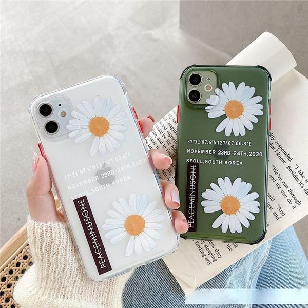 

cute transprent daisy phone case for iphone 11 pro max 6 6s 7 8 plus x xr xs max back cover luxury flower soft cases clear funda
