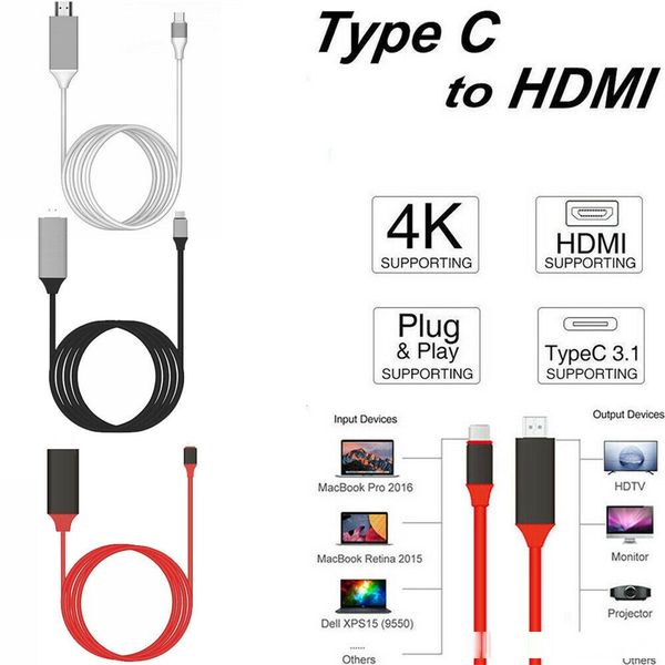 

type c to hdmi cable usb 3.1 to hdmi 4k high speed hdtv hdmi adapter for macbook samsung s8 galaxy s9