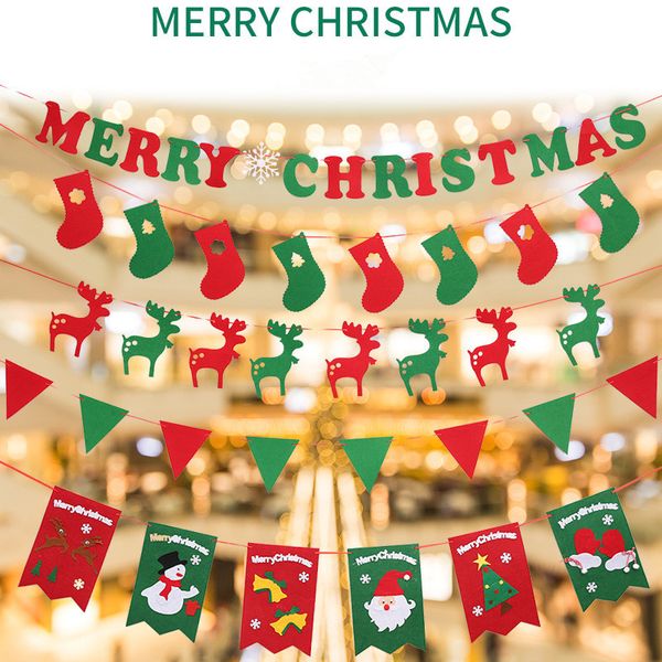

christmas decorations santa claus banner merry for home 2021 ornaments pendant navidad garland year