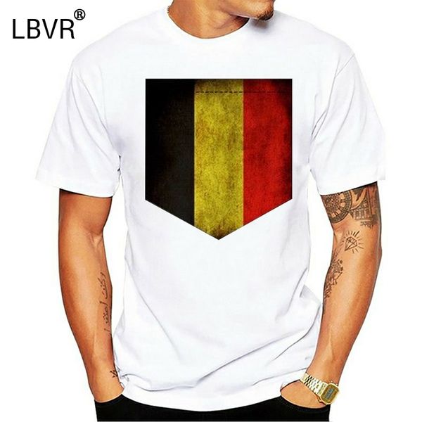 

tees 2019 summer new style men tees vintage print pocket belgium flag t shirt fan menst shirt company