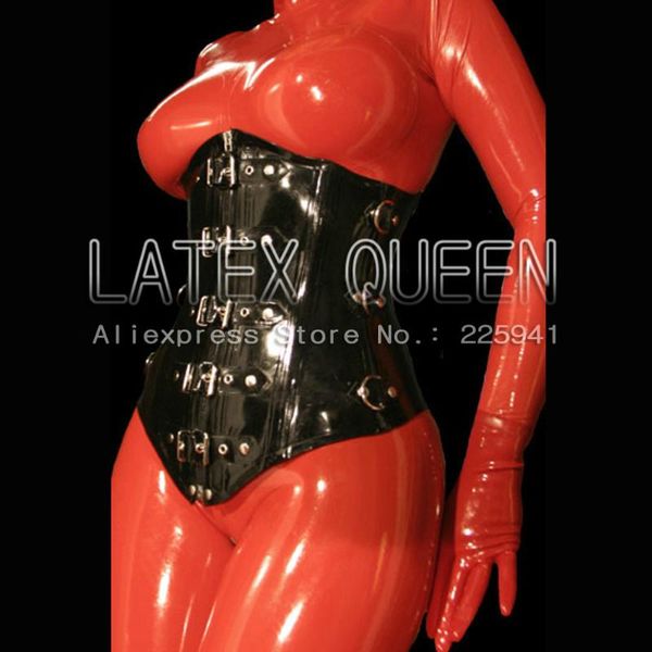 

erogenous rubber latex corset cummerbunds, Black;brown