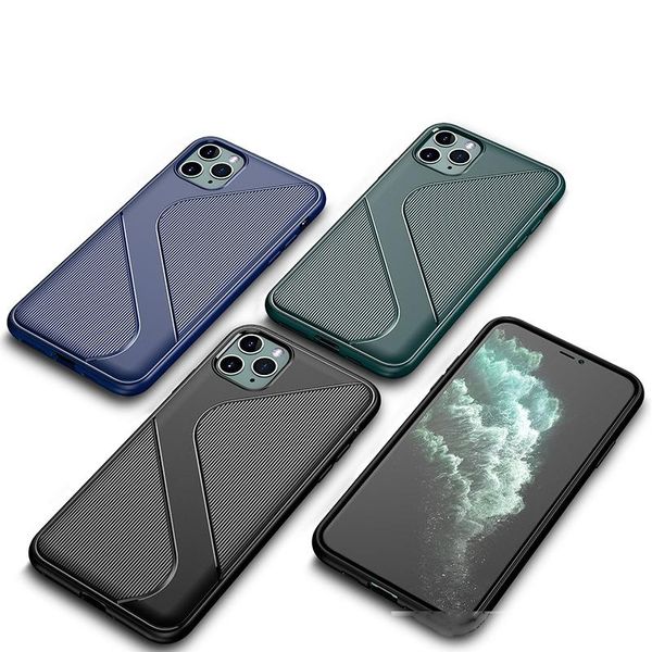 

slim shockproof bumper silicone phone case for iphone 11 pro soft tpu full protective back cover s line shape
