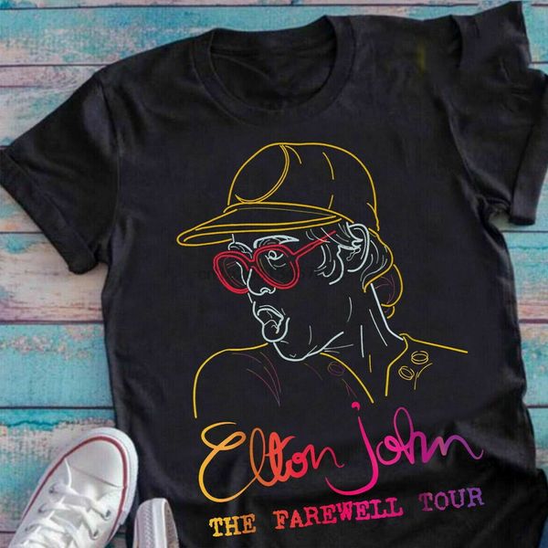 

elton john the farewell tour fans t shirt black размер s-3xl основные модели tee shirt