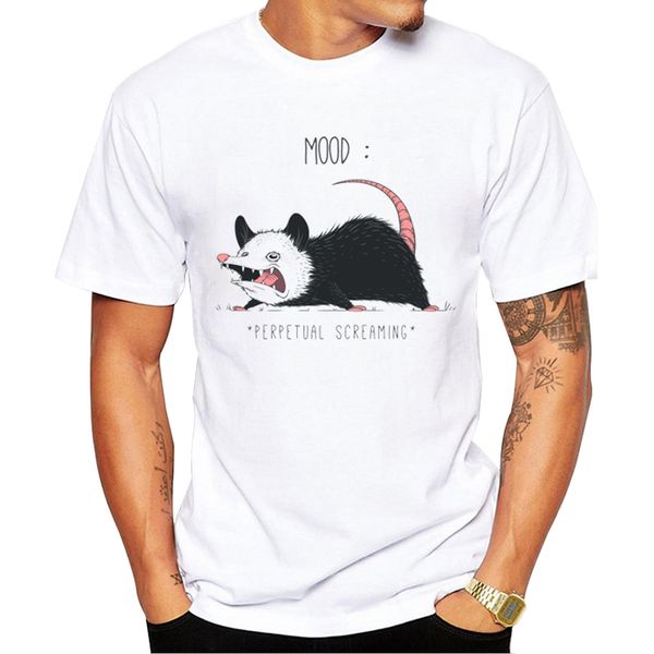 

teehub mood possum printed men t-shirt short sleeve summer sad mouse tshirts casual funny tees