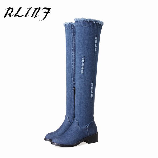 

колено высокого rlinf длинных сапог женских сапоги тонкий высокий ковбой плоский с плоским, Black