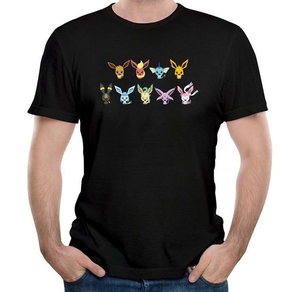 

men eevee evolutions kid t-shirt black 2020 summer men t-shirt fashion pre-cotton tee shirt for men