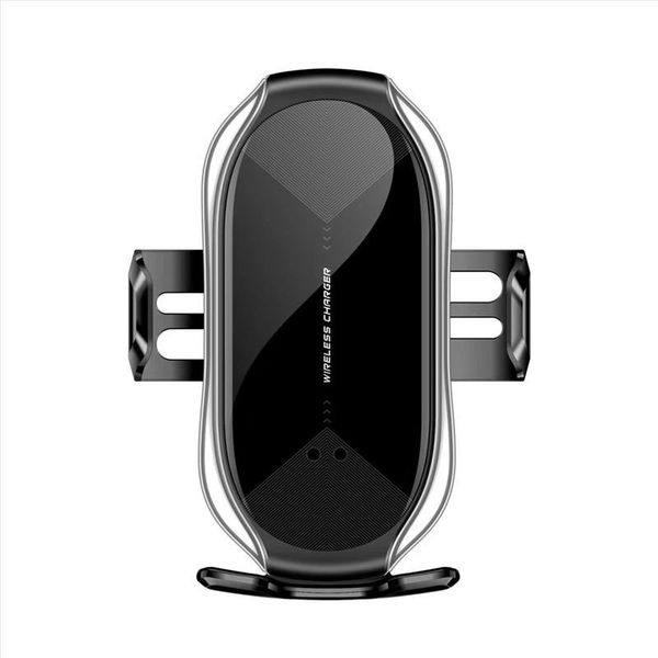 

t6 automatic clamping car wireless charger 10w quick charger infrared sensor car phone holder stand qi wireless charger pk r1 r2