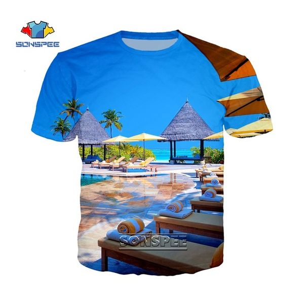

hawaii maldives beach homme 3d print shirts comics funny humor men clothing