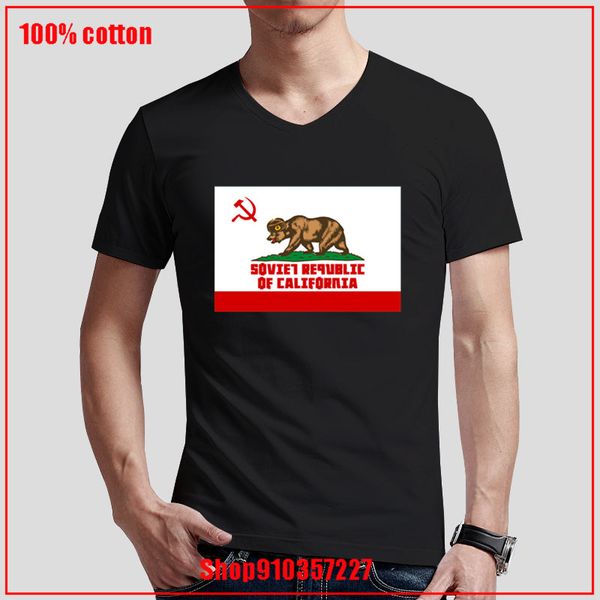 

soviet republic of california brand v-neck t-shirt summer shirts blouse tshirt cozy and breathable clothes tees men 3d