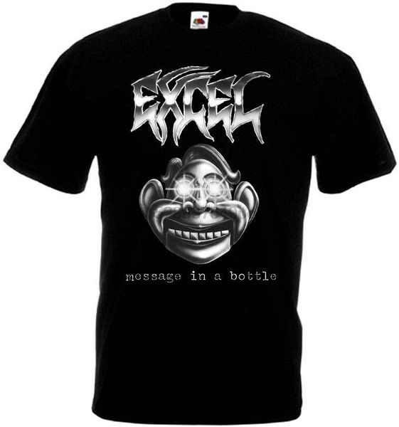 

excel message in a bottle v5 t shirt black trash heavy metal all sizes s 5xl