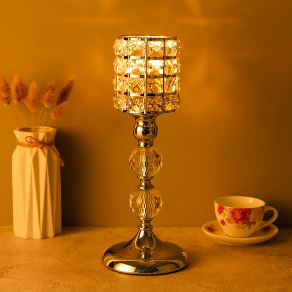 

european crystal metal light candle holder for coffee dining table wedding christmas halloween party home decoration zxt005