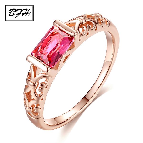 

wedding rings bfh fashion statement crystal engagement for women jewelry rose gold silver colour dainty square ring 2021 double eleven, Slivery;golden